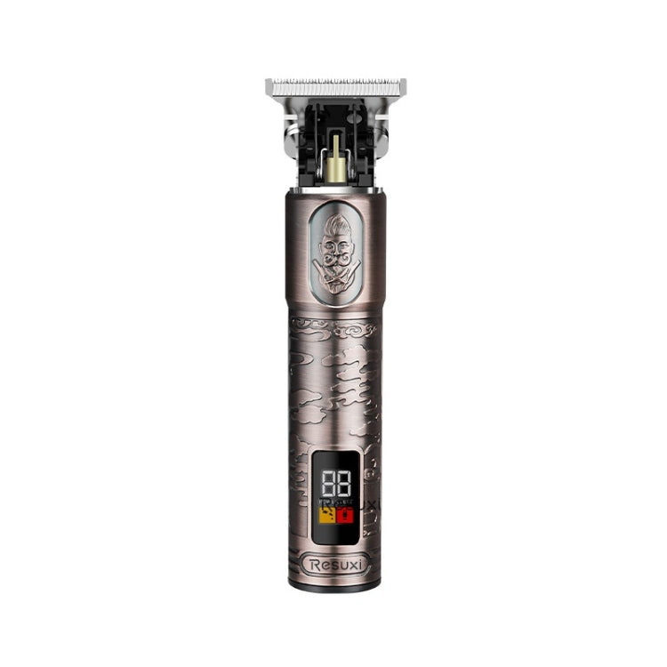 JM-711 Retro Waterproof Body LCD Display USB Electric Clipper, Specification: Rose Gold