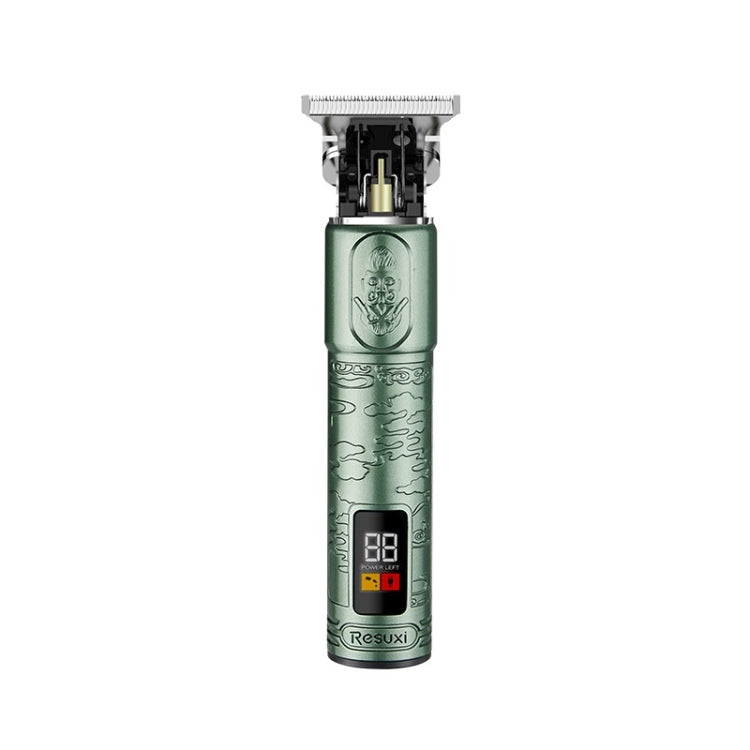 JM-711 Retro Waterproof Body LCD Display USB Electric Clipper, Specification: Green