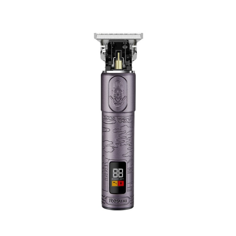 JM-711 Retro Waterproof Body LCD Display USB Electric Clipper, Specification: Purple