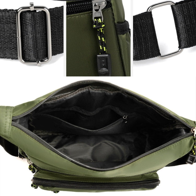 Multi-Pocket Men Oxford Cloth Shoulder Bag Large Capacity Casual Messenger Bag