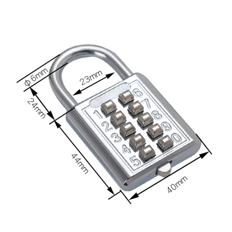 2 PCS 10-Bit Button Password Lock Cabinet Door Tool Box Button Padlock