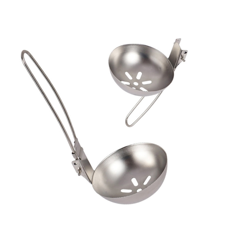 Outdoor Camping 304 Stainless Steel Slotted Spoon  Folding Handle Filter Spoon