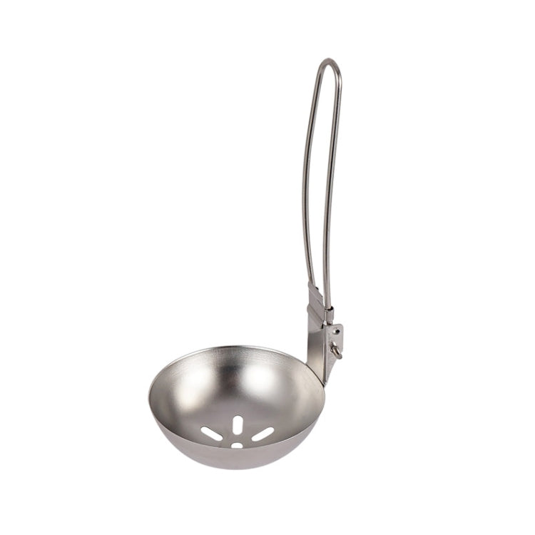 Outdoor Camping 304 Stainless Steel Slotted Spoon  Folding Handle Filter Spoon