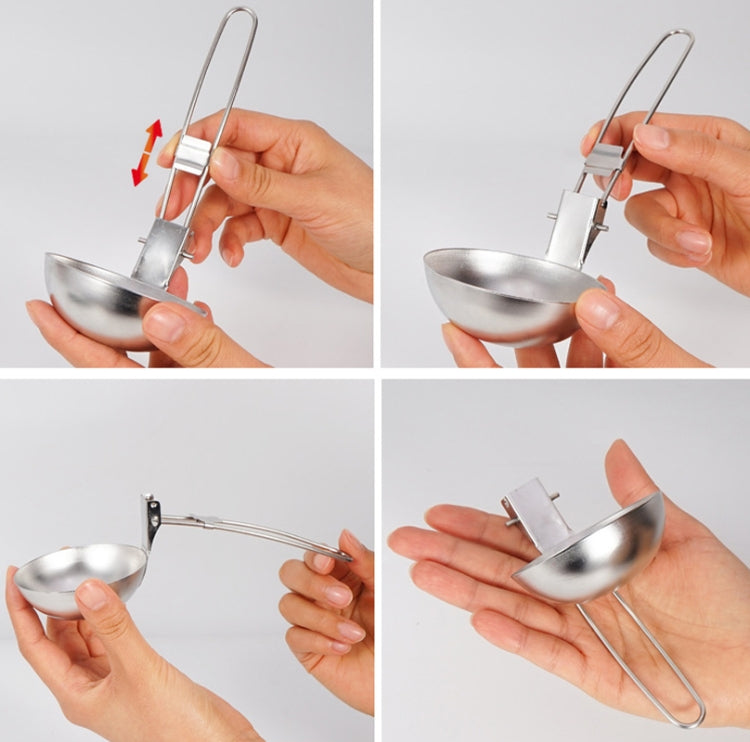 Outdoor Camping 304 Stainless Steel Slotted Spoon  Folding Handle Filter Spoon