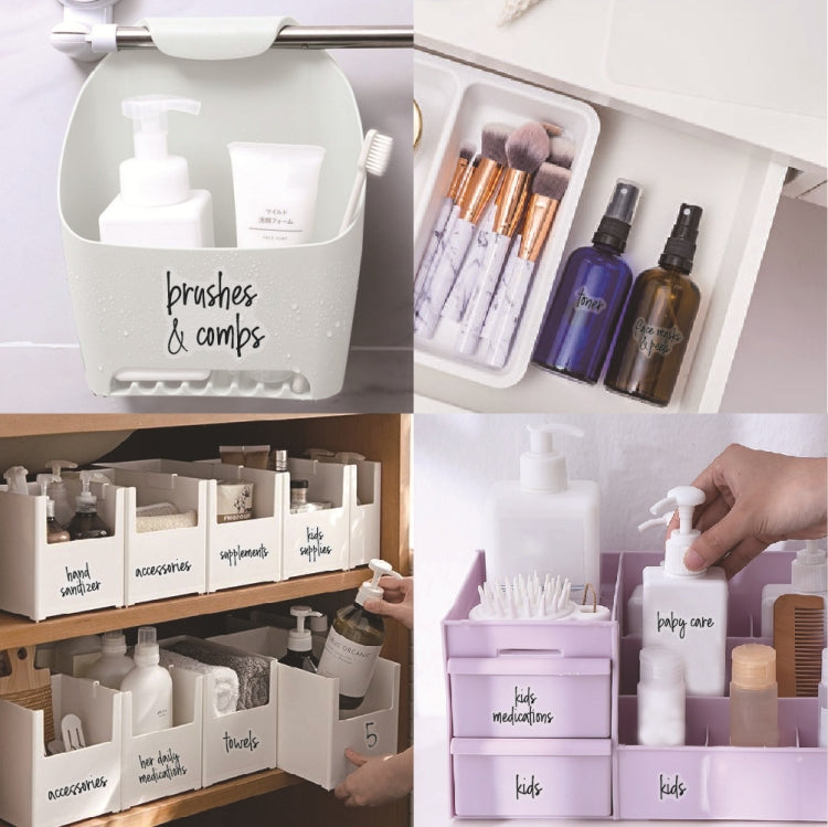 2 Sets 189 PCS Bathroom Jars Label Storage Classification Waterproof Bathroom Stickers