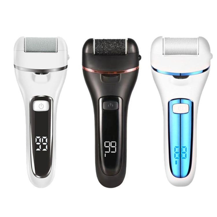 Electric Foot Grinder Digital Display Rechargeable Pedicure Peeling, Color: 10-piece Set Black