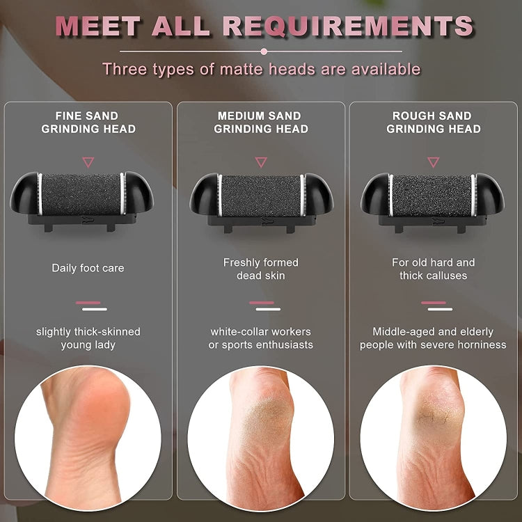 Electric Foot Grinder Digital Display Rechargeable Pedicure Peeling, Color: 10-piece Set Black