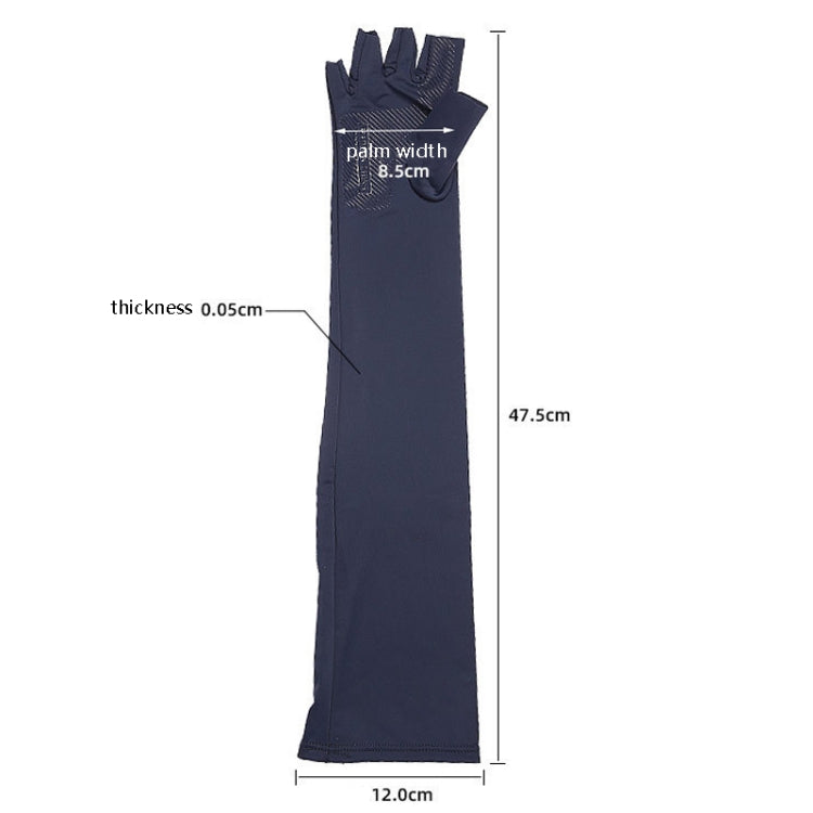 Outdoor Riding Sports Stretch Comfortable Half Finger Ice Silk Gloves, Size: One Size(Blue)