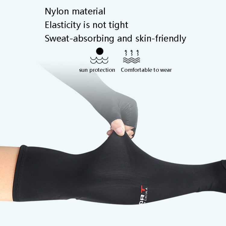Outdoor Riding Sports Stretch Comfortable Half Finger Ice Silk Gloves, Size: One Size(Blue)