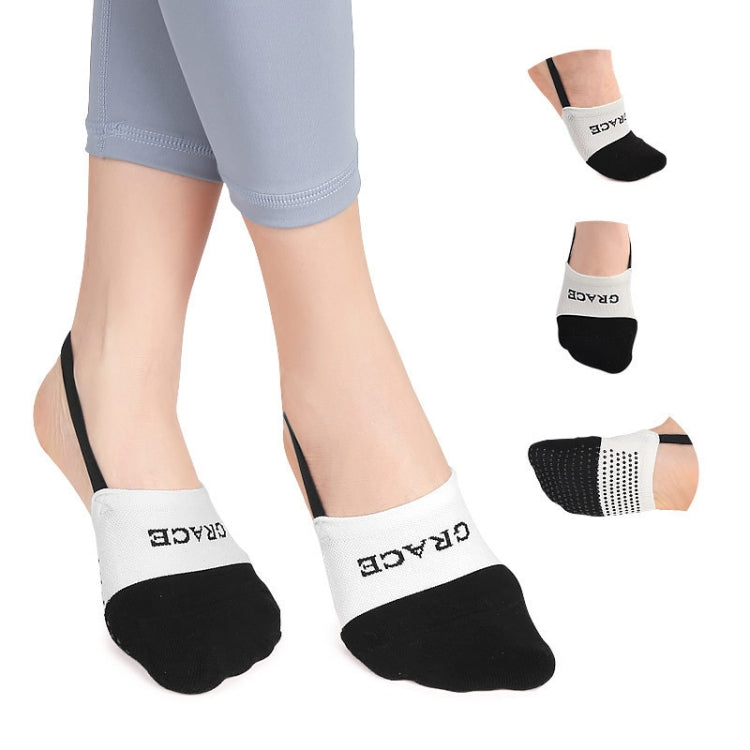 020 Half-Level Yoga Socks Sweat Breathable Invisible Semi Socks, Size: One Size(Black)