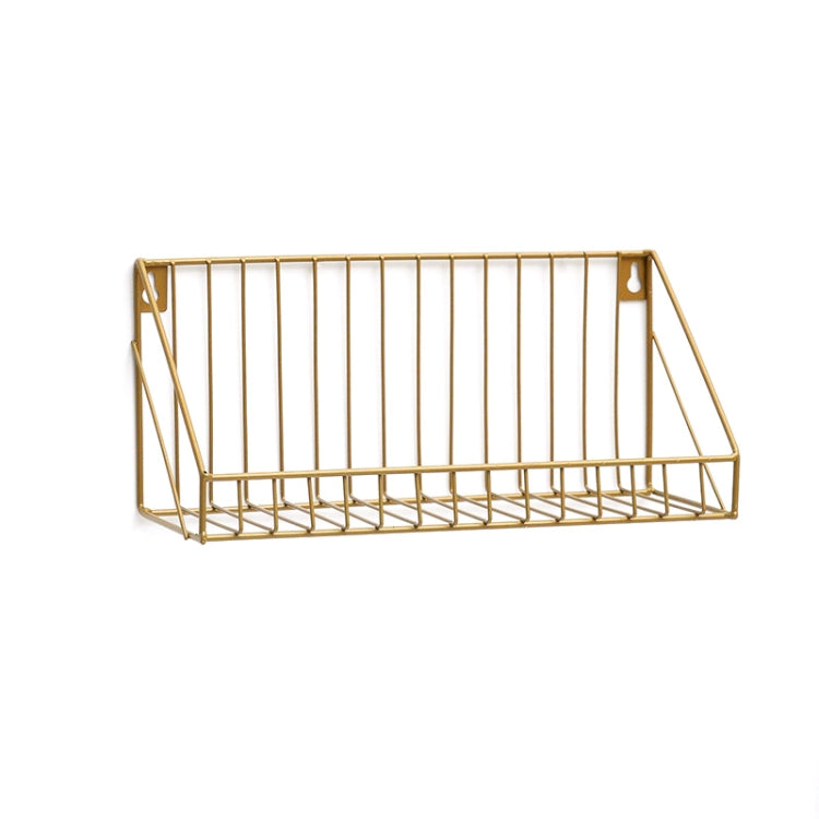 H985 Home Living Room Bathroom Wall Storage Rack Small (Gold)