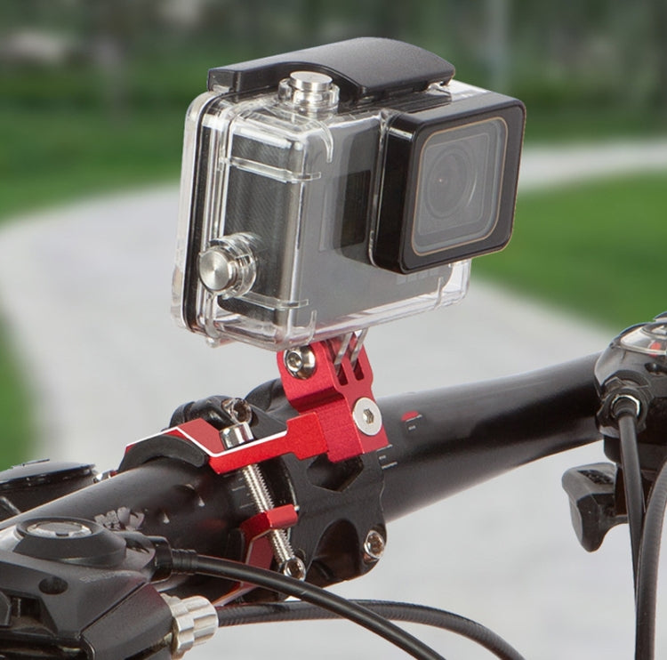 Action Camera Aluminum Bicycle Motorcycle Mount for Gopro(Red)
