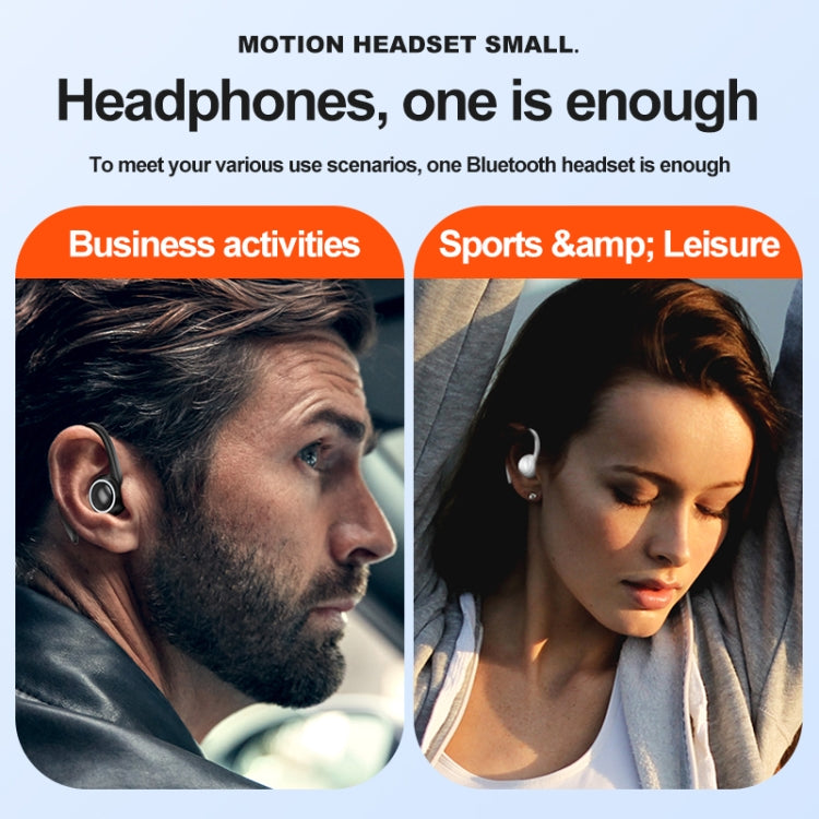 A1S Bluetooth Earphone Hanging Ear Incorporation True Sound Sports Single Ear Headset(Black)