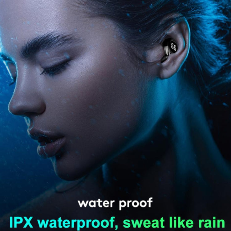 F6 Bluetooth Headset Mini Invisible Ear Business Digital Display Earphone(Black)