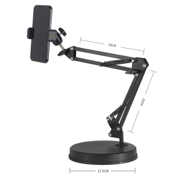 8D Round Base Mobile Phone Live Broadcast Bracket Overhead Shooting Bracket With Gimbal Phone Clip