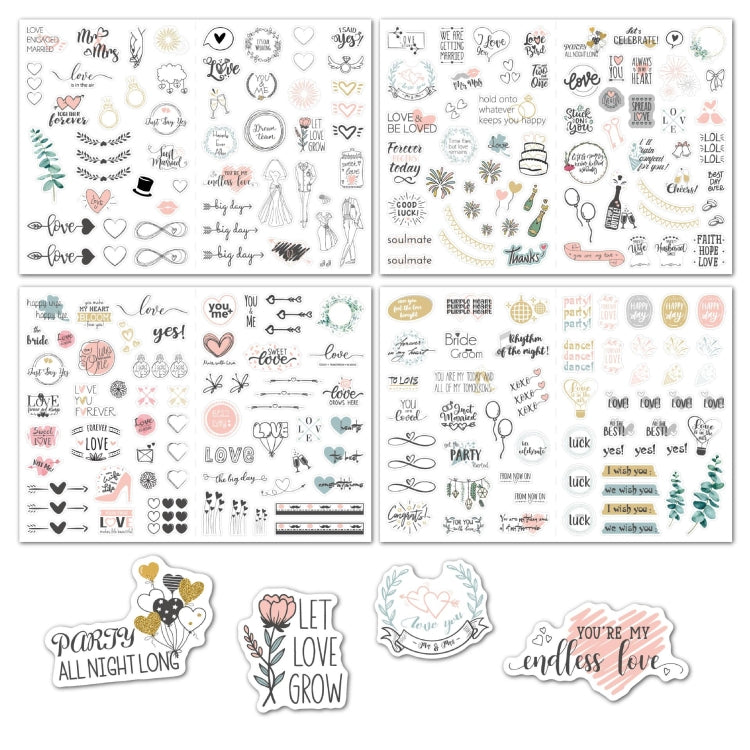 230 PCS Wedding Planning Stickers Engagement Planning Sticker Pack(4 sheets / set)