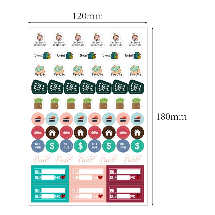 2 Sets  Planner Sticker Business Fitness Day Theme Planning Sticker(8 Sheets / set)