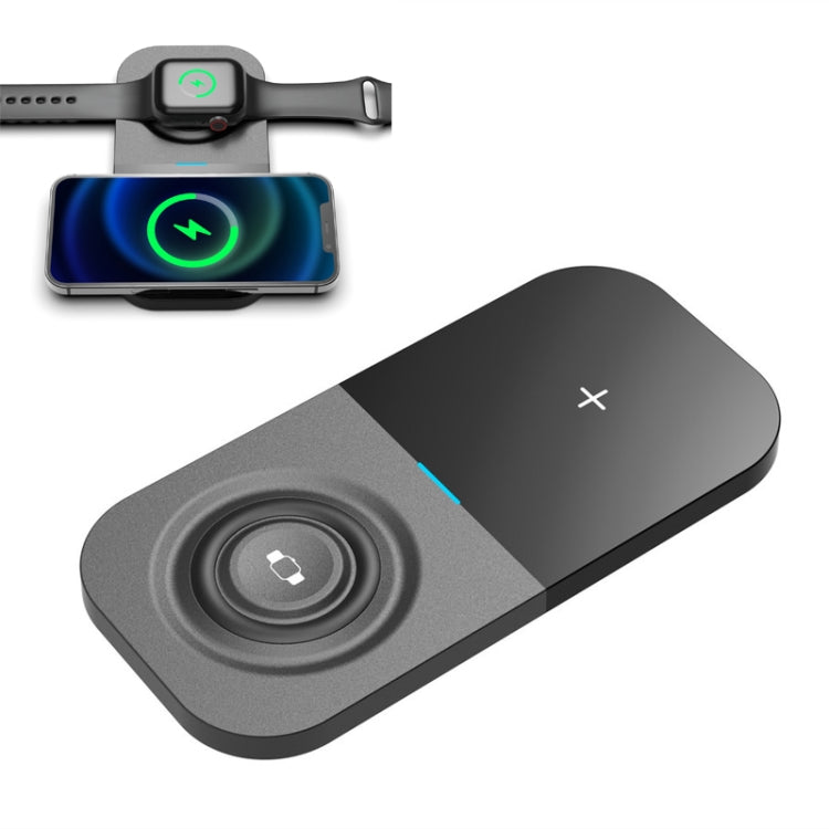 2 In 1 Wireless Charger Suitable For Apple/QI Mobile Phone & Apple Watch (Black)