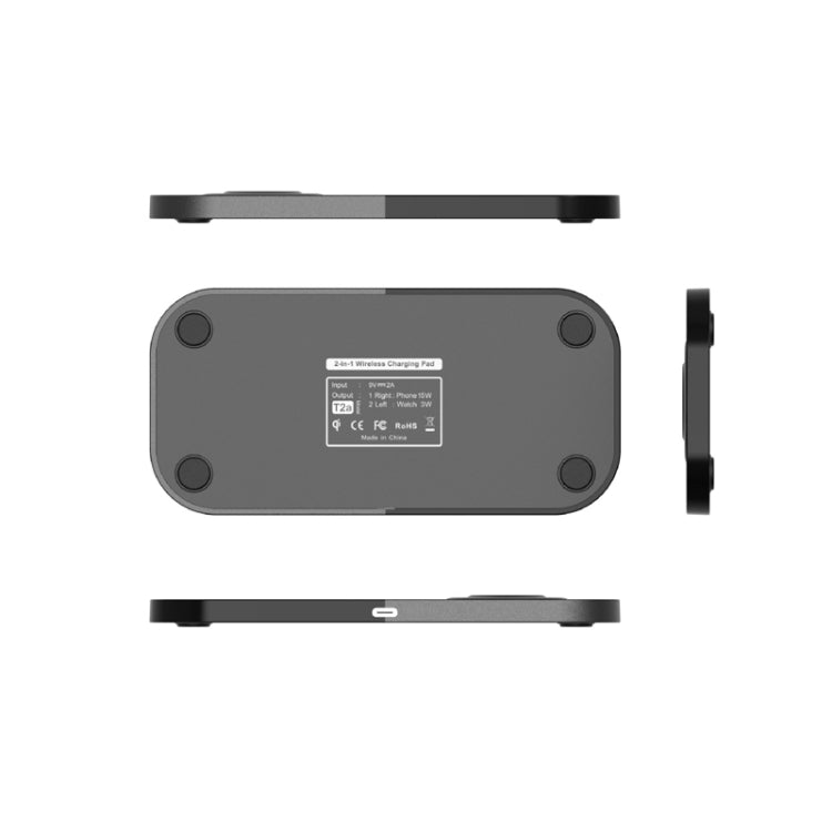 2 In 1 Wireless Charger Suitable For Apple/QI Mobile Phone & Apple Watch (Black)