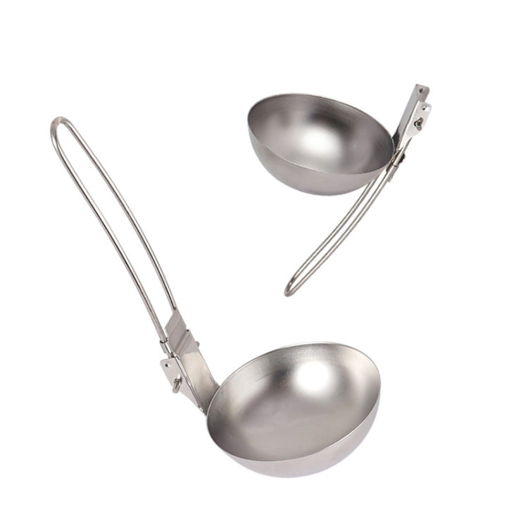 Camping 304 Stainless Steel Soup Spoon Mountaineering Backpacker Ultra-light Folding Soup Spoon