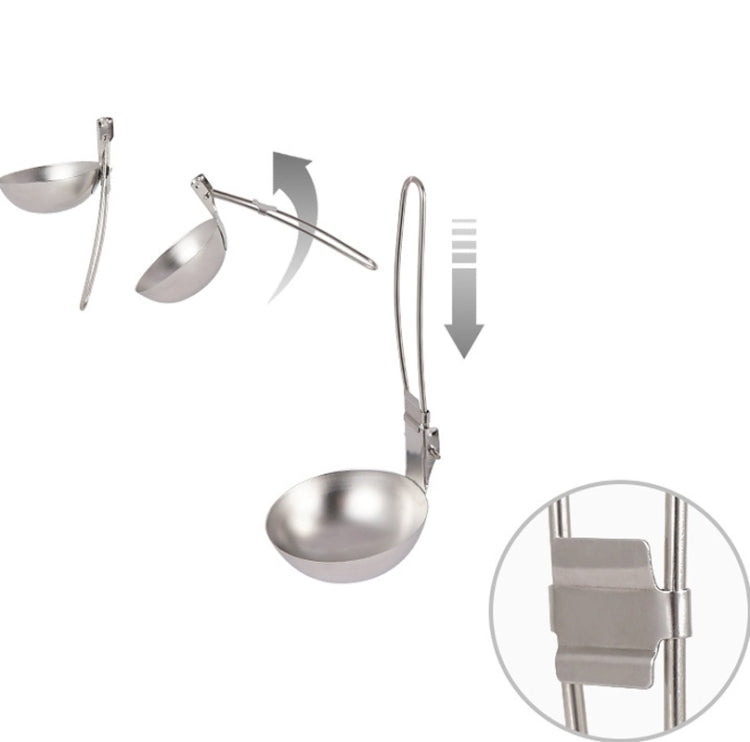 Camping 304 Stainless Steel Soup Spoon Mountaineering Backpacker Ultra-light Folding Soup Spoon
