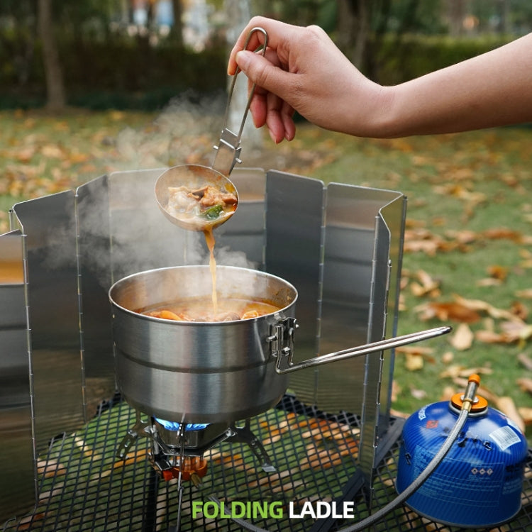 Camping 304 Stainless Steel Soup Spoon Mountaineering Backpacker Ultra-light Folding Soup Spoon