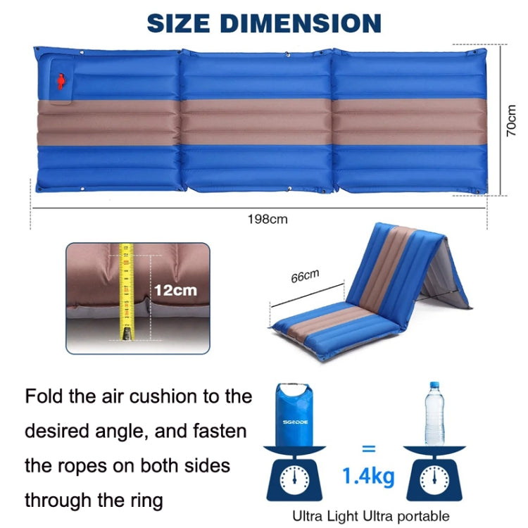 Tent Camping Multifunctional Inflatable Folding Pad(Blue)