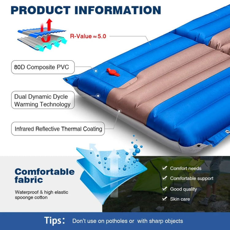 Tent Camping Multifunctional Inflatable Folding Pad(Blue)