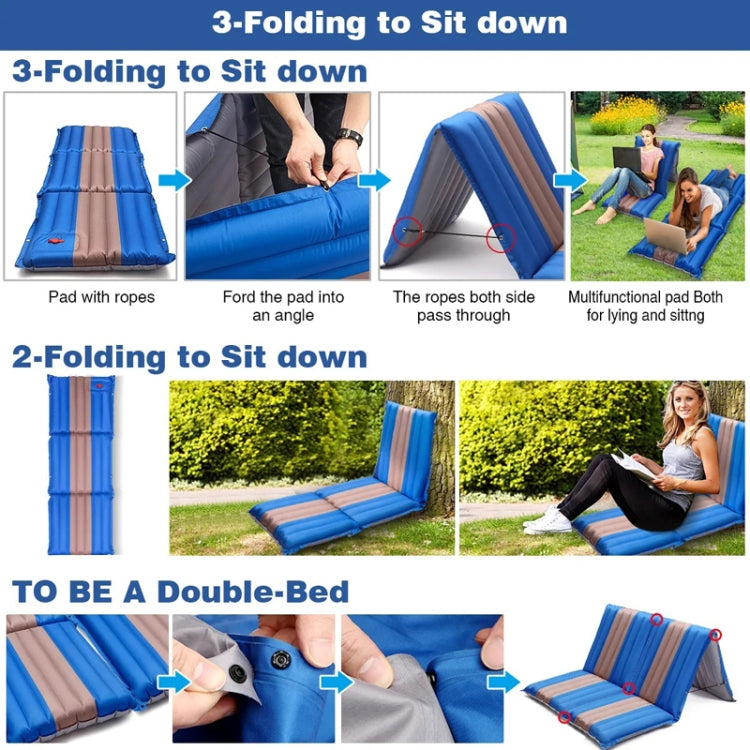 Tent Camping Multifunctional Inflatable Folding Pad(Blue)