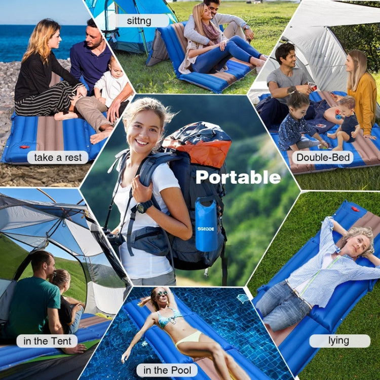 Tent Camping Multifunctional Inflatable Folding Pad(Blue)