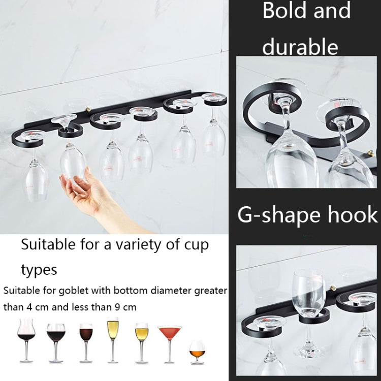 Household Punch-free Red Wine Glass Upside Down Rack, Style: 2 Slots