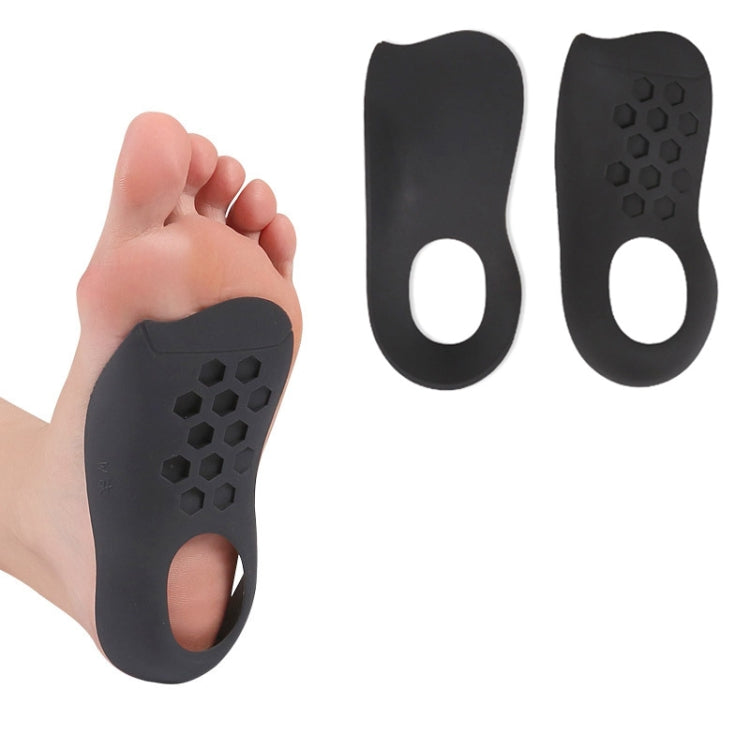 2 Pairs Flat Foot Bow Corrected XO Leg Orthopedic Insole, Size: L (Black)