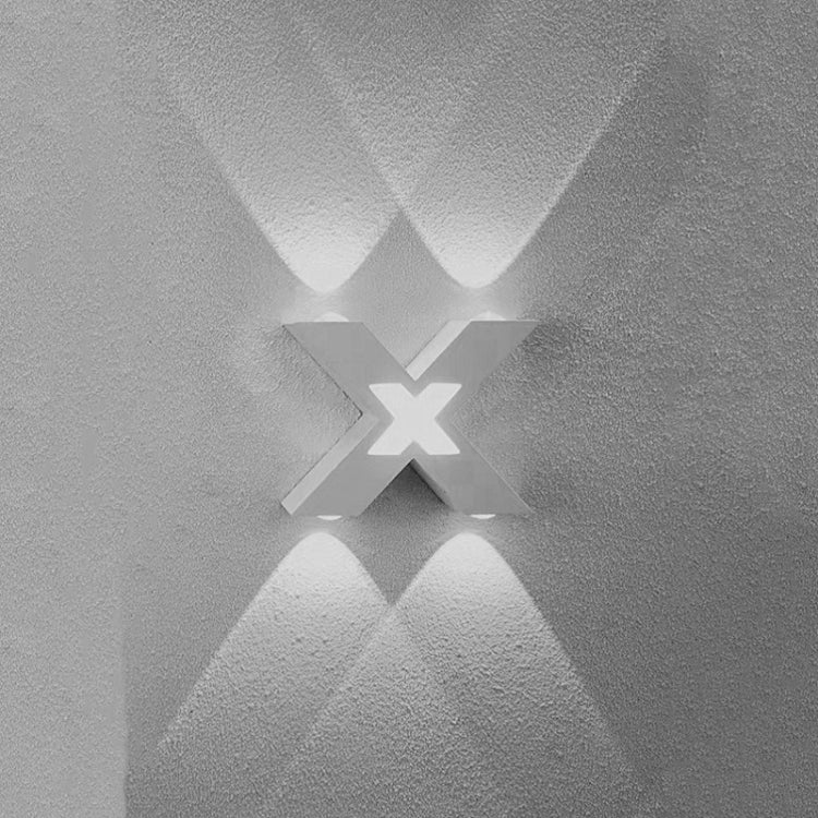 Bedroom Background Wall Lighting Outdoor Courtyard Waterproof Wall Lamp, Light color: White