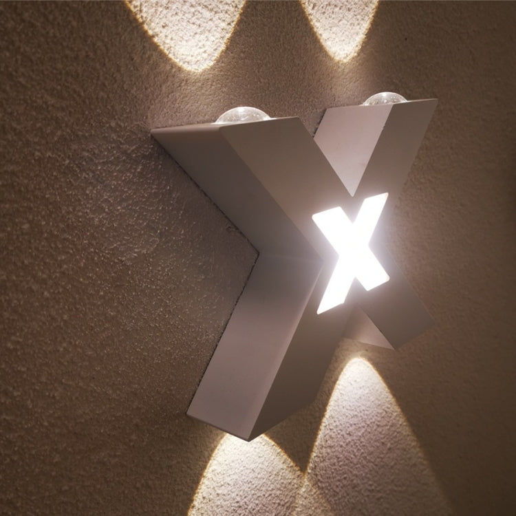 Bedroom Background Wall Lighting Outdoor Courtyard Waterproof Wall Lamp, Light color: White