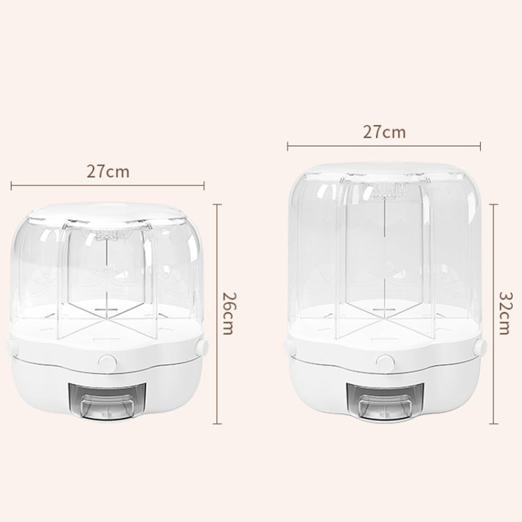 Grain Mixed Food Storage Box Rice Barrel Rotatable Seal Transparent Storage Box, Size: Large (White)