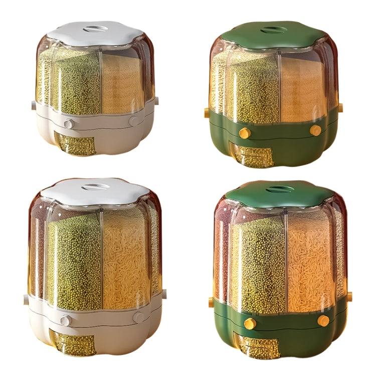 Grain Mixed Food Storage Box Rice Barrel Rotatable Seal Transparent Storage Box, Size: Large (Green)