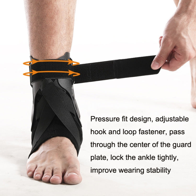 1 Pair Compression Fixed Plastic Sheet Support Strap Ankle Protector, Size: XL (Black)