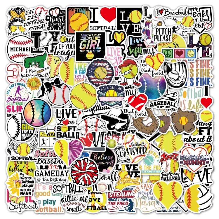100 Sheets Girls Skateboard Guitar Luggage Waterproof Stickers Softball Stickers