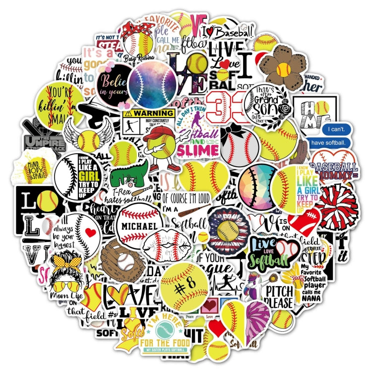 100 Sheets Girls Skateboard Guitar Luggage Waterproof Stickers Softball Stickers