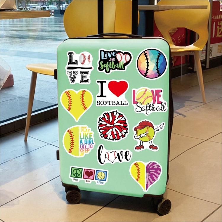 100 Sheets Girls Skateboard Guitar Luggage Waterproof Stickers Softball Stickers