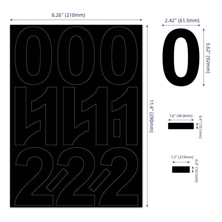 2 Sets Number Marker Sticker Waterproof Lightfast Vinyl Number Sticker(4 Sheet/ set)