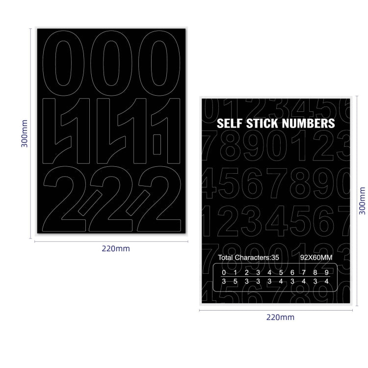 2 Sets Number Marker Sticker Waterproof Lightfast Vinyl Number Sticker(4 Sheet/ set)