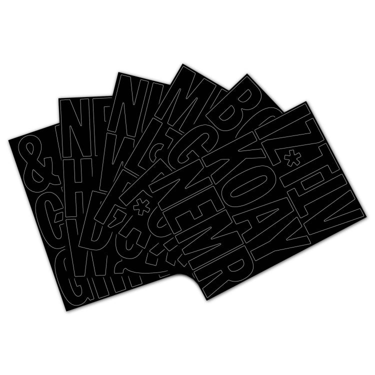 Letter Marker Sticker Waterproof and Sunfast Vinyl Letter Sticker(6 Sheets/ Set)
