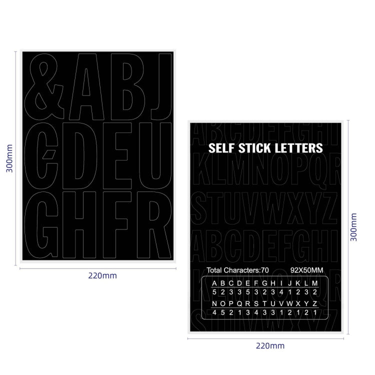 Letter Marker Sticker Waterproof and Sunfast Vinyl Letter Sticker(6 Sheets/ Set)