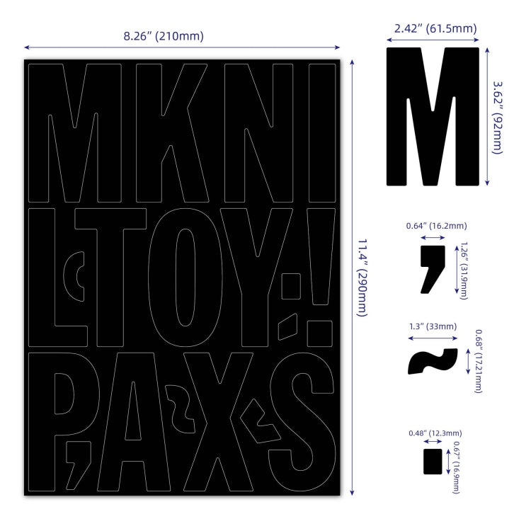 Letter Marker Sticker Waterproof and Sunfast Vinyl Letter Sticker(6 Sheets/ Set)