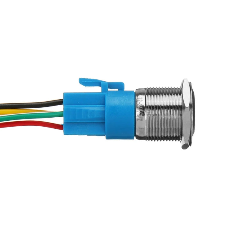 2 PCS 19mm Car Modified Metal Waterproof Button Flat Switch With Light, Color: Self-lock Green Light