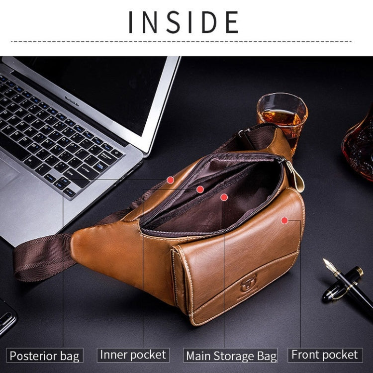 BULL CAPTAIN Cowhide Waist Bag Large Capacity Multifunctional Wallet For Men