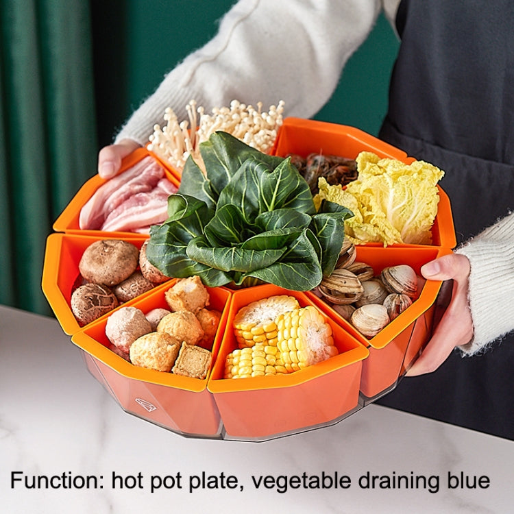 Home Hot Pot Rotating Double Tissue Vegetable And Drainage Basket(Yellow)