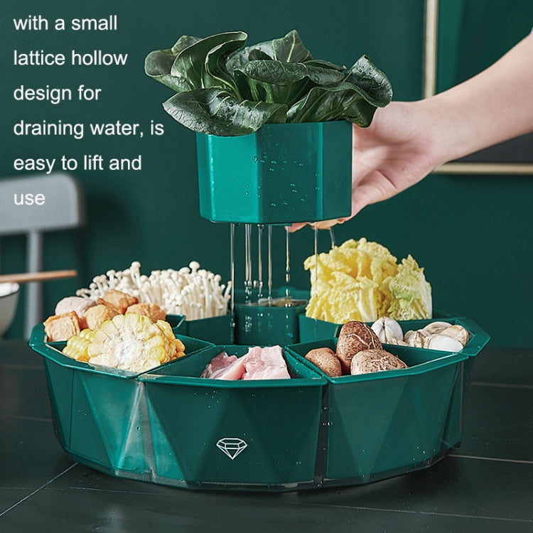 Home Hot Pot Rotating Double Tissue Vegetable And Drainage Basket(Yellow)