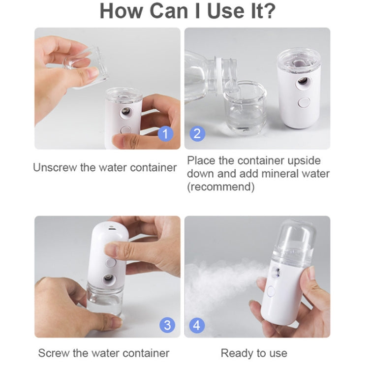 2 PCS Mini Portable Spray Moisturizer Cold Spray Machine Face Steamer